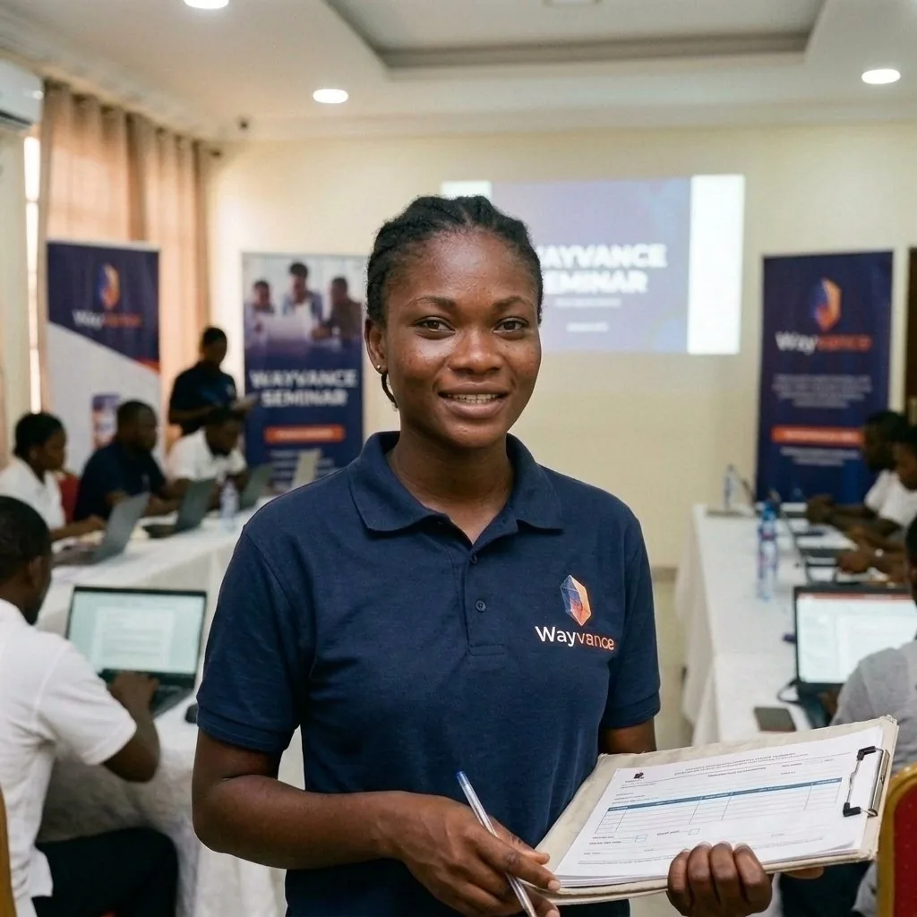 Une agente Wayvance sur le terrain, prête à souscrire une formule santé
